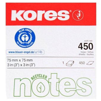 Стикеры Kores CUBO пастельный бум.для зам. 75х75 450л в карт кор 4цв 47463