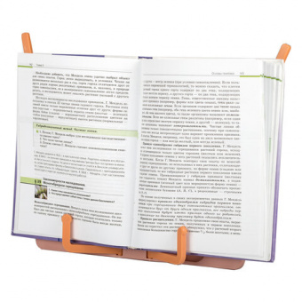 Подставка для книг ЮНЛАНДИЯ, регулируемый наклон, прочный ABS-пластик, розовая, 237906