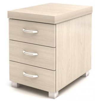 Тумба приставная Easy Director с центральным замком (дуб светлый, 3 ящика, 420х590х590 мм)