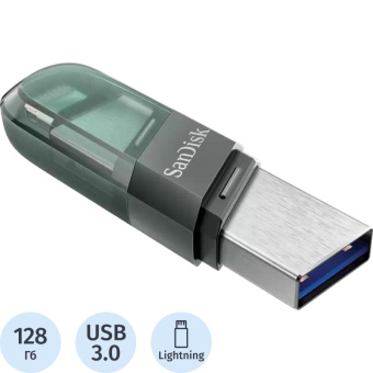 Флеш-память SanDisk  iXpand Flash Drive Flip 128GB/(SDIX90N-128G-GN6NE)