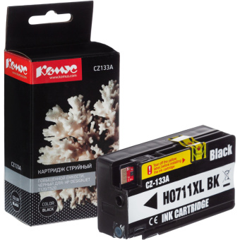 Картридж струйный Комус 711 CZ133A чер. пов.емк. для DgnJ T120/520