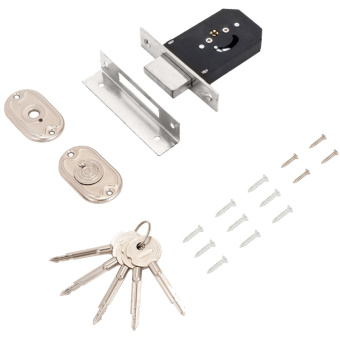 Замок врезной УЗК_Стандарт 955-5К CP ст.хром(б/руч,д/дер.дв,крест.5кл)