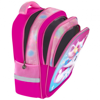 Рюкзак BRAUBERG KIDS FLOSSY, 2 отделения, 3 кармана, "Sweet Kitten", 3D-панель, 40х28х18 см, 273180