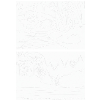 Папка для акварели с эскизом, 10л., А4, ArtSpace "Пейзажи", 180г/м2