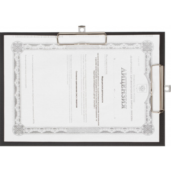 Папка-планшет с 2 зажимами Attache A4 черная горизонтальная/вертикальная