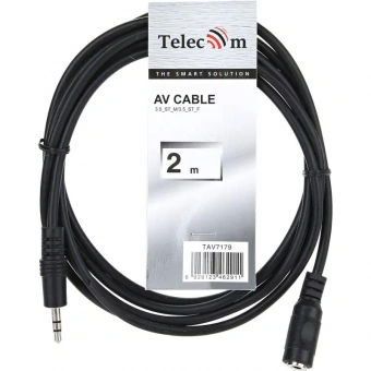Кабель Jack 3.5 - Jack 3.5, M/F, 2 м, стерео, аудио, Telecom, TAV7179-2M