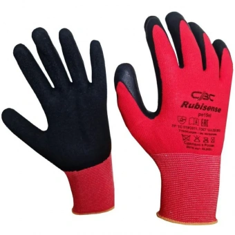 Перчатки рабочие защитные нейлоновые с латексным текстурированным покрытием (размер 9)