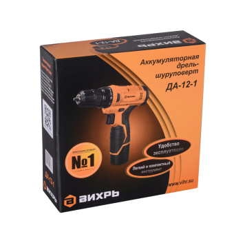 Дрель-шуруповерт аккум. Вихрь  ДА-12-1 12В, NiCd, 1.3Ач, 24Нм (72/14/11)