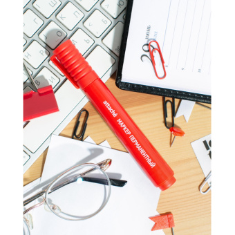 Маркер перманентный Attache красный (толщина линии 2-3 мм)