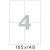 Этикетки самоклеящиеся MEGA LABEL 105х148 мм / 4 шт. на листе А4 (25 листов/уп.)