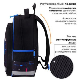 Рюкзак ПИФАГОР SCHOOL, 1 отделение, 3 кармана, "Lucky gamer", 38x28х14 см, 273172