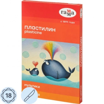 Пластилин 18цв,Мультики,360гр,со стеком,к/к