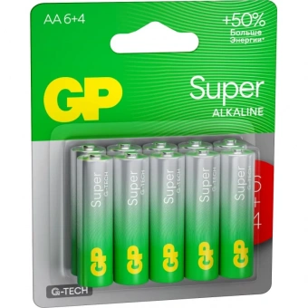 Батарейки AA пальчиковые GP Super (10 штук в упаковке)