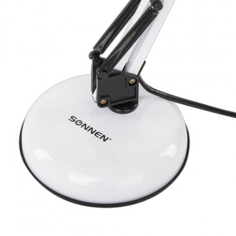 Светильник настольный SONNEN TL-007, на подставке + струбцина, 40 Вт, Е27, БЕЛЫЙ, высота 60 см, 2355