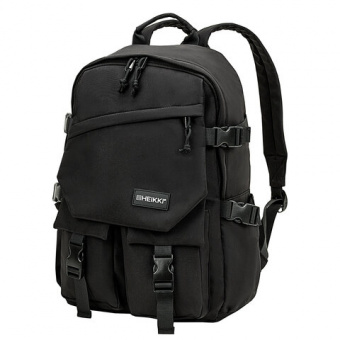Рюкзак HEIKKI FUSION (ХЕЙКИ) универсальный, отделение для ноутбука, карман-антивор, черный, 43х30х14