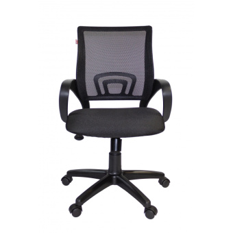 Кресло для оператора EChair-304 черное (ткань/сетка/пластик)