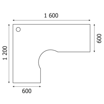 Стол эргономичный Easy One левый (дуб сонома, 1600x1200x743 мм)