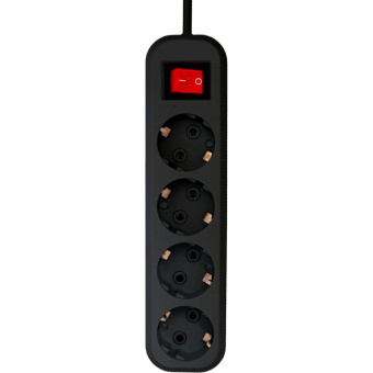 Сетевой фильтр Progix SF4PB5 4р/5м черный, 3х0,75мм, 10А/2000Вт