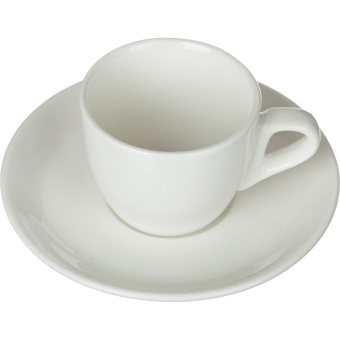 Кофейная пара Chan Wave Classic, фарфор, белая, 85мл, фк0185