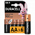 Батарейки КОМПЛЕКТ 6 шт., DURACELL Basic ОРИГИНАЛ, АА (LR6,15А), алкалиновые, пальчиковые, Б0014859