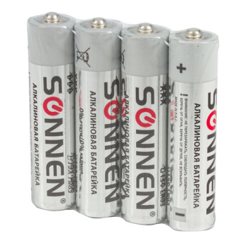 Батарейки КОМПЛЕКТ 24 шт, SONNEN Alkaline, ААА (LR03, 24А), алкалиновые, мизинчиковые, короб