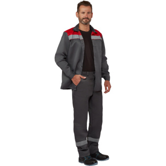 Костюм летний муж. л16-КБР с СОП сер/крас (р.56-58) 170-176