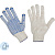Перчатки защитные трикотажные с ПВХ покрытием белые (5 нитей, 10 класс, универсальный размер, 50 пар