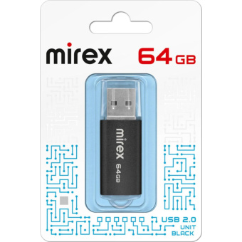 Флеш-память Mirex USB UNIT BLACK 64Gb (13600-FMUUND64 )