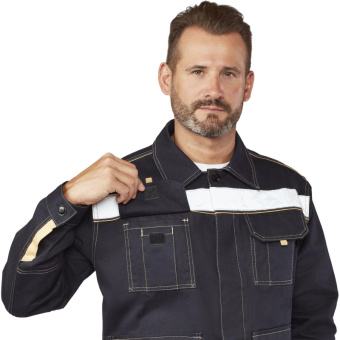 Костюм рабочий летний муж л44-КПК т.син/беж (р.52-54) 182-188 (Троя)