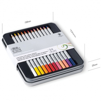 Набор цветных карандашей Winsor&Newton 24цв., в метал коробке