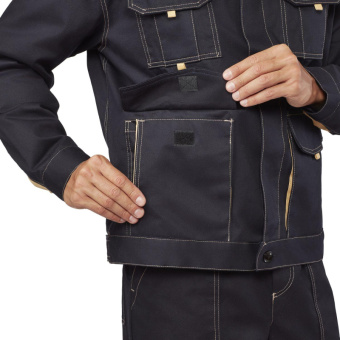 Костюм рабочий летний муж л44-КПК т.син/беж (р.52-54) 182-188 (Троя)