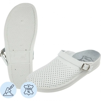 Спец.обувь Сабо муж.нат.кожа цв.белый(р.41) (10-12-7)