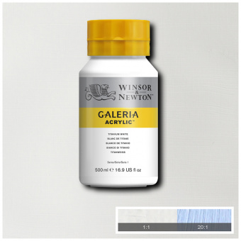 Краска акриловая художественная Winsor&Newton "Galeria", 500мл, банка, титановые белила