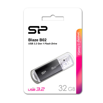 Флешка USB 3.0 32 ГБ Silicon Power Blaze B02 (SP032GBUF3B02V1K)