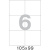 Этикетки самоклеящиеся MEGA LABEL 105х99 мм / 6 шт. на листе А4 (100 листов/уп.)