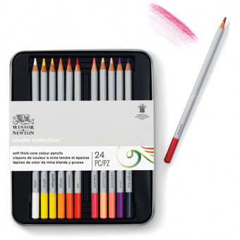 Набор цветных карандашей Winsor&Newton 24цв., в метал коробке