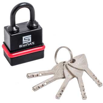 Замок навесной всепогод_УЗК Булат ВС 3-Н35 ПЛ (38xd=5) чугун черный (5кл)