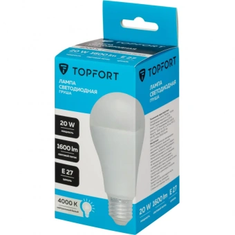 Лампа светодиодная Topfort E27 20W 4000K груша