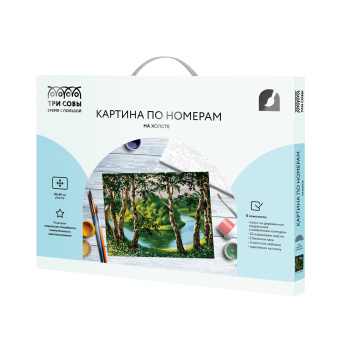 Картина по номерам на холсте ТРИ СОВЫ "Летний пейзаж", 30*40, с акриловыми красками и кистями