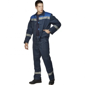 Костюм рабочий летний мужской Арсенал л20-КБР синий/васильковый с СОП (размер 52-54, рост 182-188)
