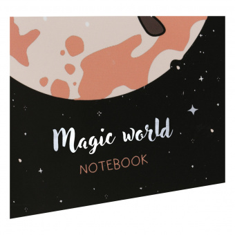 Записная книжка 170*170мм 40л. на скрепке MESHU "Magic world", soft-touch ламинация, тиснение фольгой, блок без линовки, 80г/м2