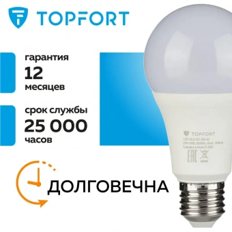 Лампа светодиодная Topfort E27 20W 4000K груша