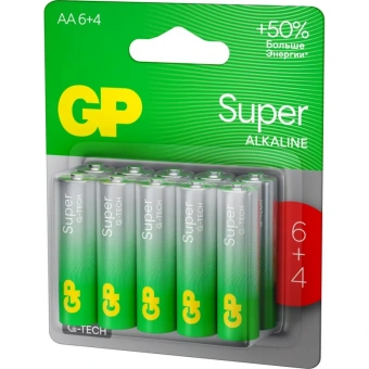 Батарейки AA пальчиковые GP Super (10 штук в упаковке)
