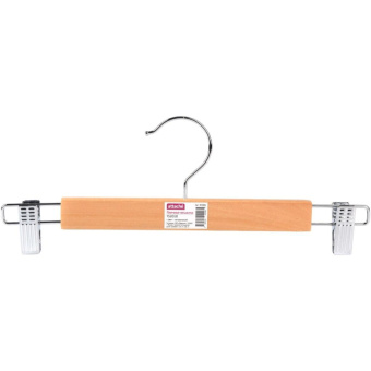 Вешалка-плечики деревянная Attache с клипсами натуральная