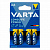 Батарейки алкалиновые "пальчиковые" КОМПЛЕКТ 4 шт., VARTA LONGLIFE POWER, АА (LR6, 24А), блистер, 4906121414