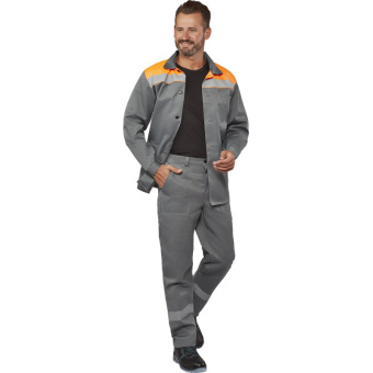 Костюм летний муж. л16-КБР с СОП сер/оранж (р.48-50) 170-176