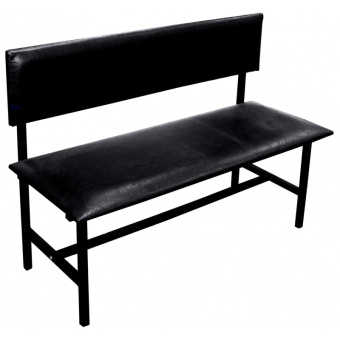 Многоместная секция UD_Банкетка со спинкой Берта+ БМ-6 1800 карк. черн к/з-че