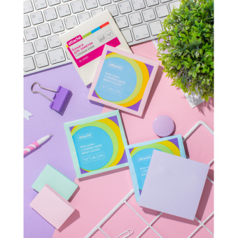 Стикеры ATTACHE Bright colours с клеев.краем 76х76 фиолетовый