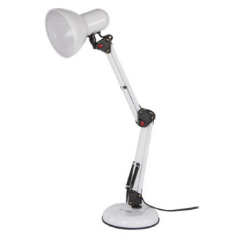 Светильник настольный SONNEN TL-007, на подставке + струбцина, 40 Вт, Е27, БЕЛЫЙ, высота 60 см, 2355
