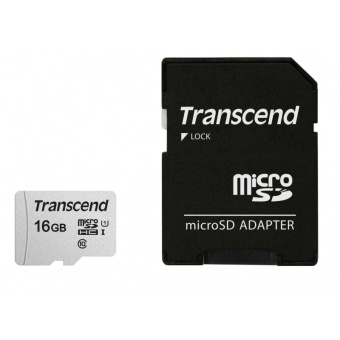 Карта памяти Transcend 300S microSDHC 16Gb UHS-I Cl10 +ад, TS16GUSD300S-A